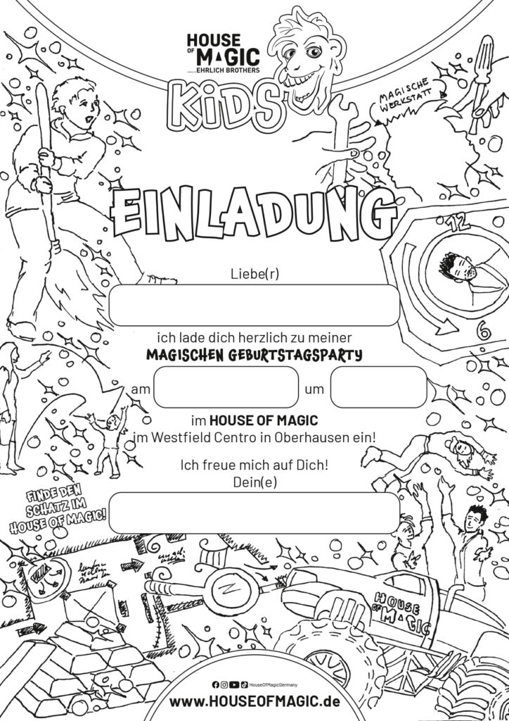 Einladung Kindergeburtstag im HOUSE OF MAGIC Oberhausen