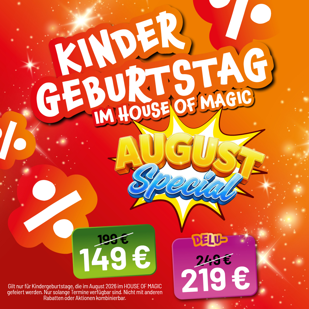 Kindergeburtstagspecial im August 2026